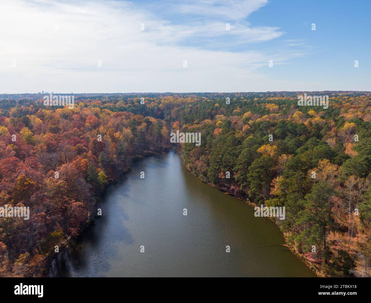 Drone Photos of Durant Nature Preserve, Raleigh NC Stock Photo