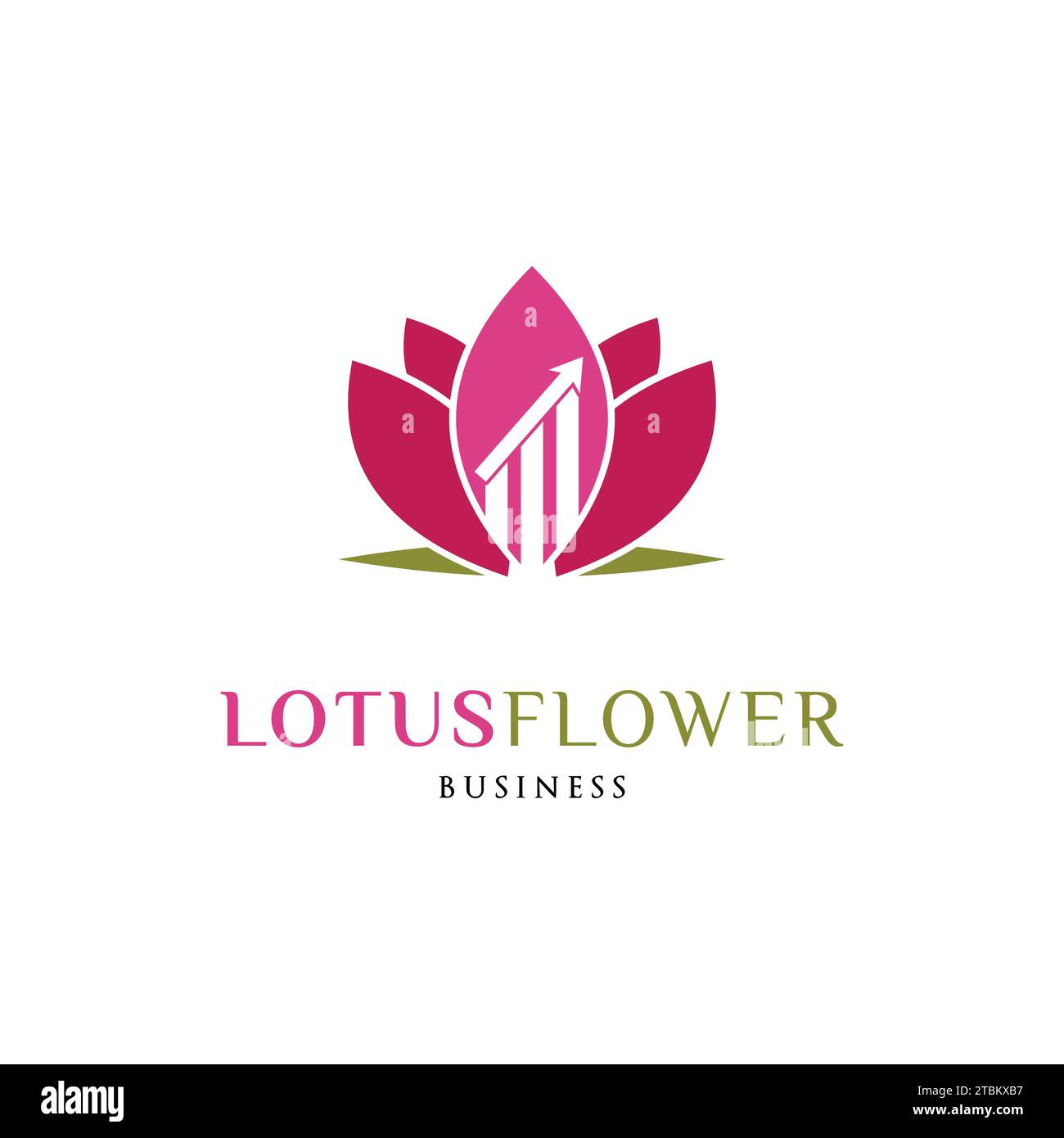 Statistical Lotus Flower Icon Logo Design Template Stock Vector