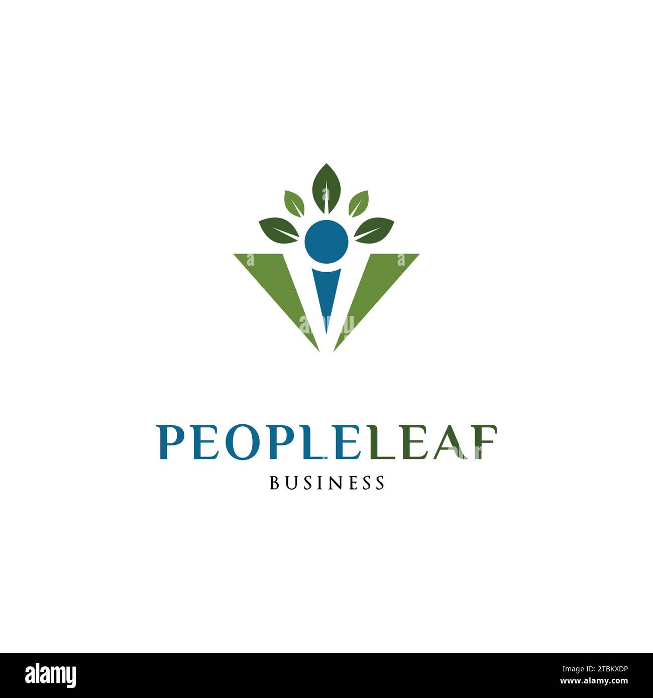 People Leaf Icon Logo Design Template Stock Vector