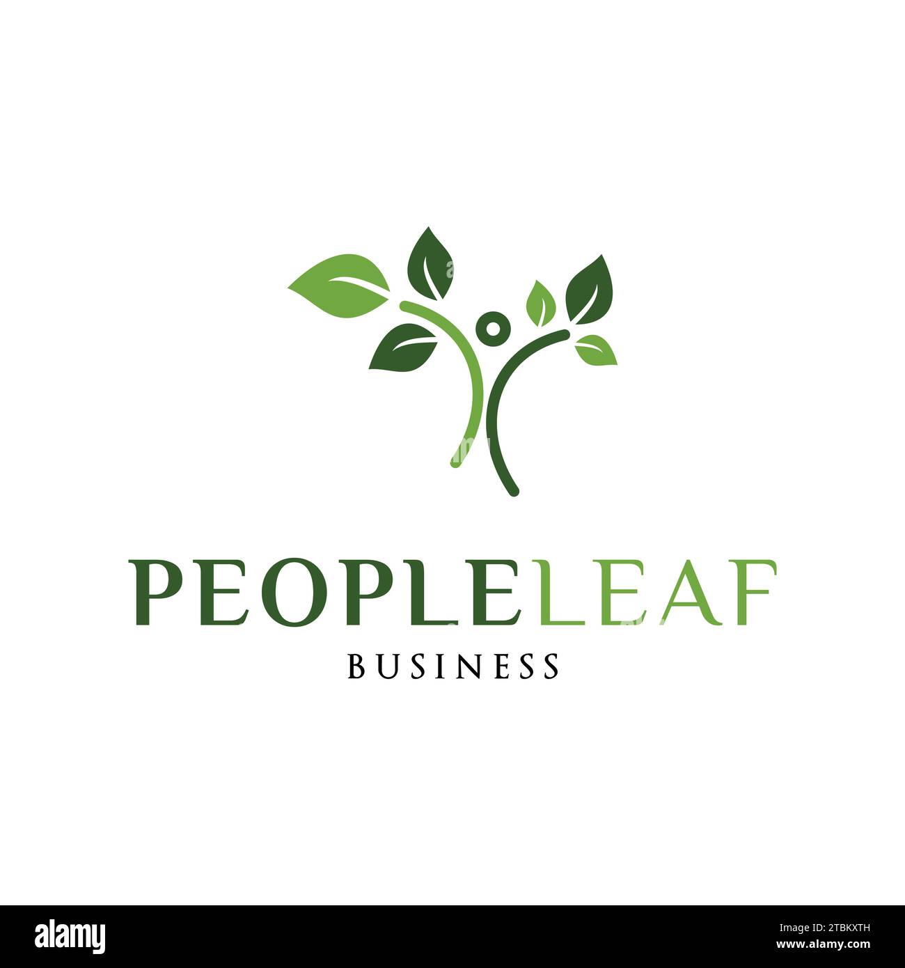 People Leaf Icon Logo Design Template Stock Vector