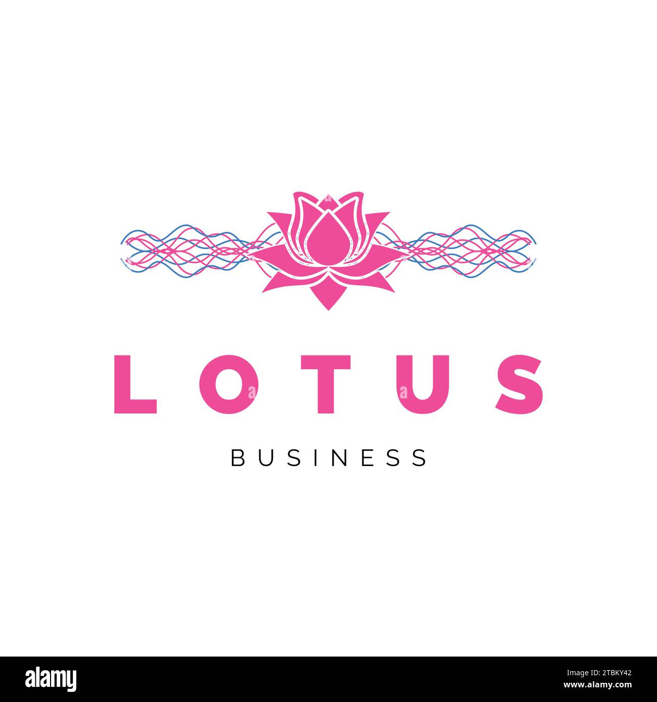 Lotus flower with resonance frequency icon logo design inspiration