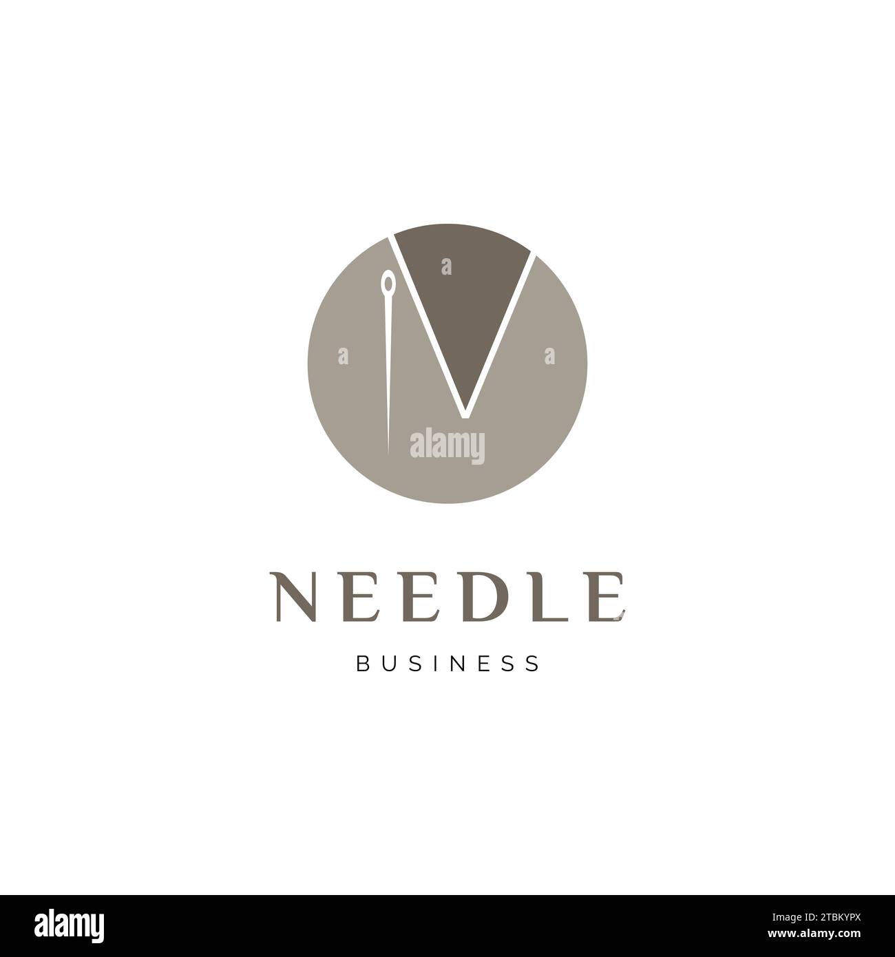 Initial Letter V Needle Icon Logo Design Template Stock Vector