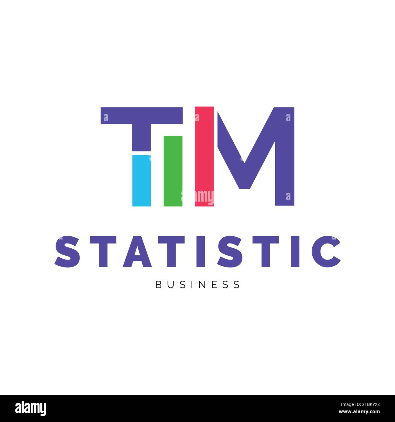 Initial Letter TM Statistic Icon Logo Design Template Stock Vector