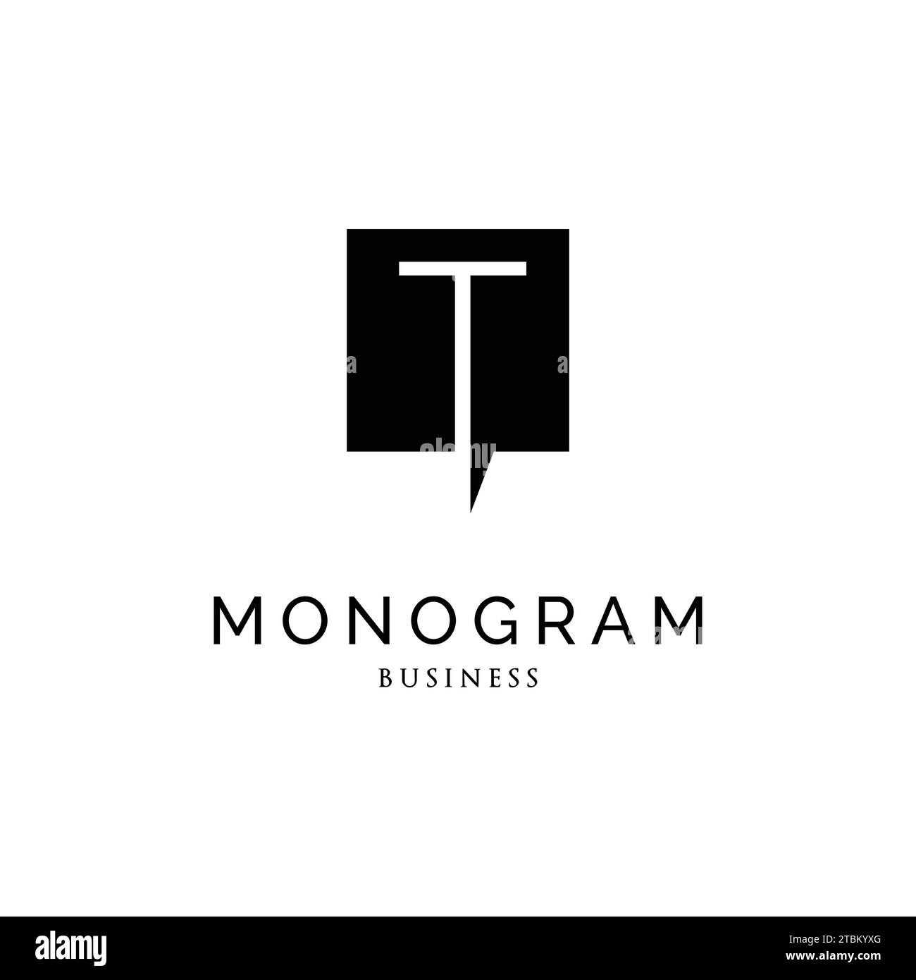 Initial Letter T Monogram Chat Logo Design Template Stock Vector Image ...