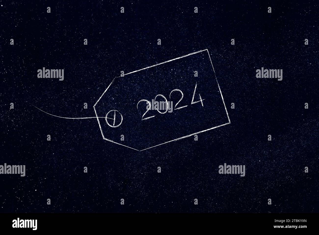 2024 inflation and recession conceptual image, price tag with year ...