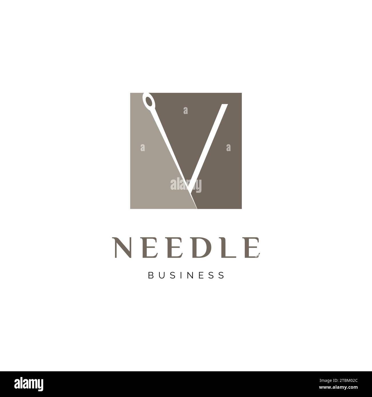 Initial Letter V Needle Icon Logo Design Template Stock Vector