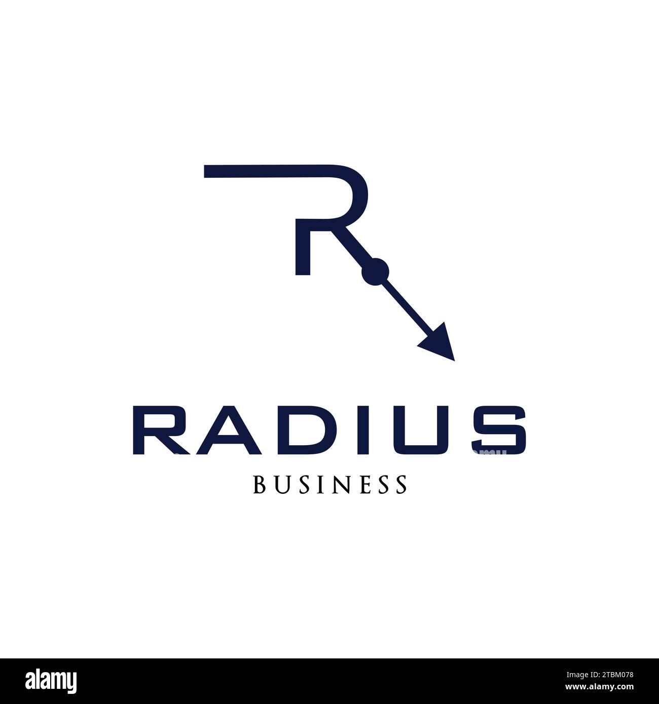 Initial Letter R Radius or R Arrow Icon Logo Design Template Stock ...