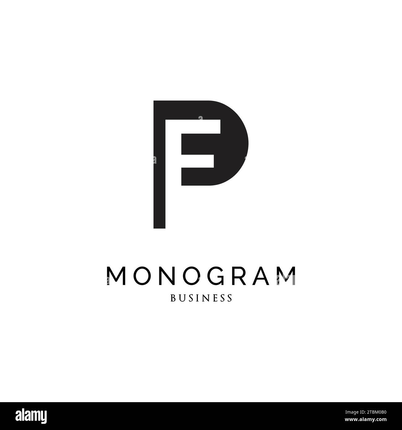 Initial Letter PF Monogram Icon Logo Design Template Stock Vector