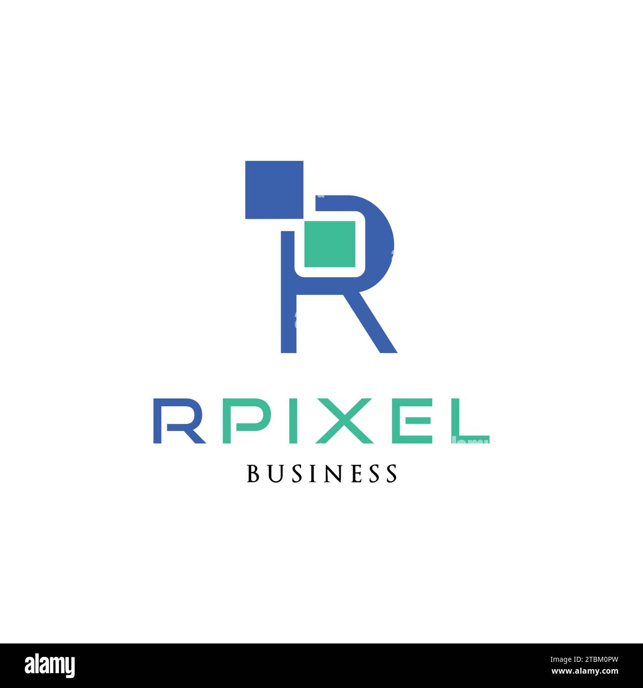Initial Letter R Pixel Icon Logo Design Template Stock Vector