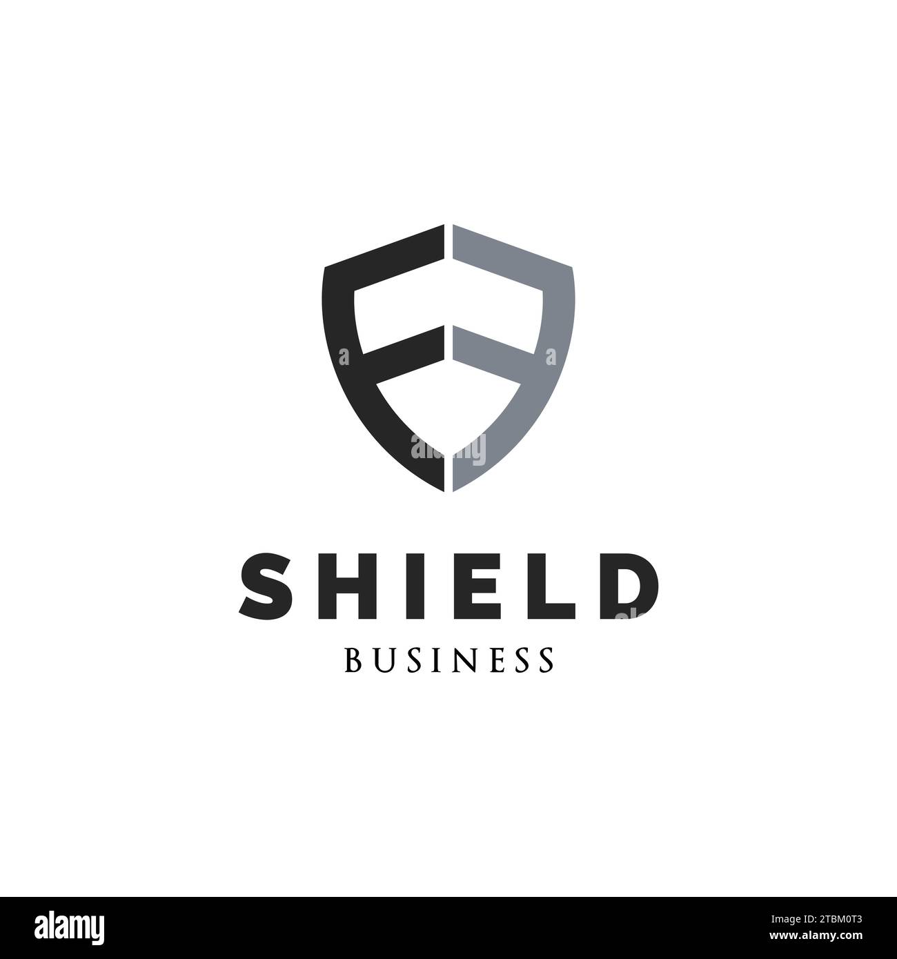 Initial Letter FF Shield Icon Logo Design Template Stock Vector