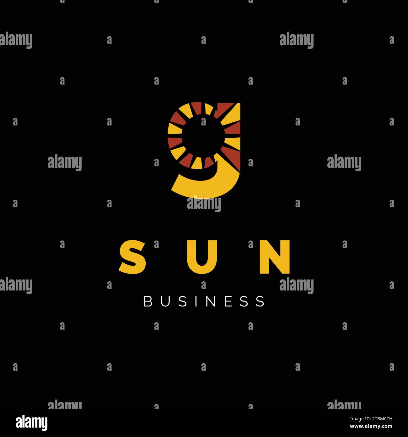 Initial Letter G Sun Icon Logo Design Template Stock Vector