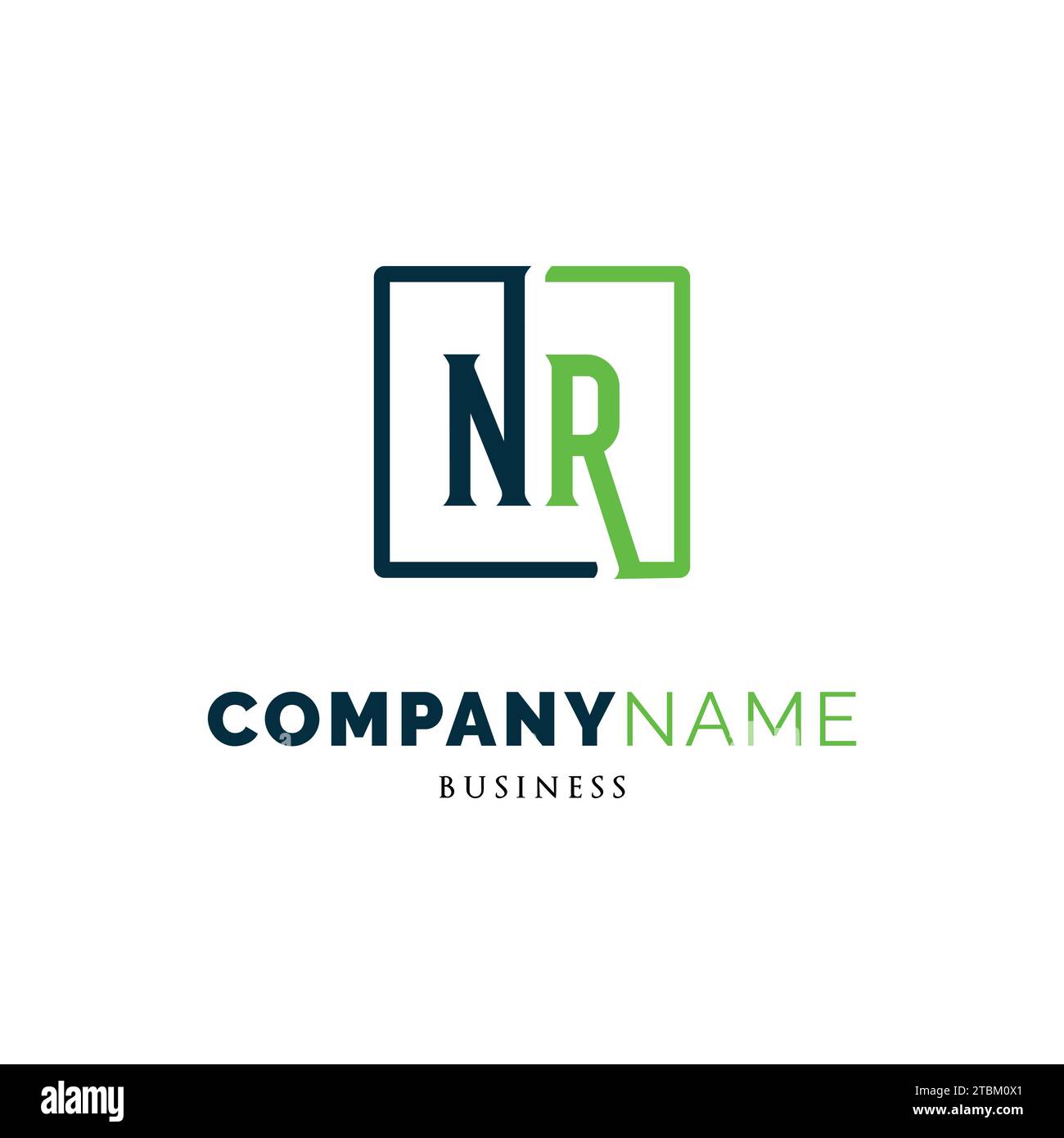 Initial Letter NR Icon Logo Design Template Stock Vector