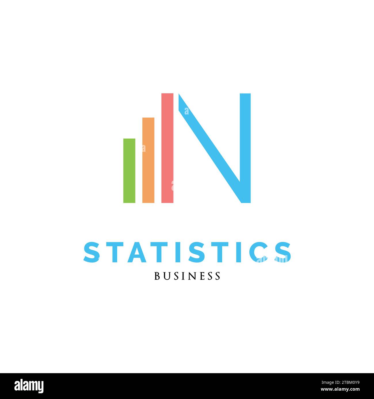Initial Letter N Statistic Icon Logo Design Template Stock Vector