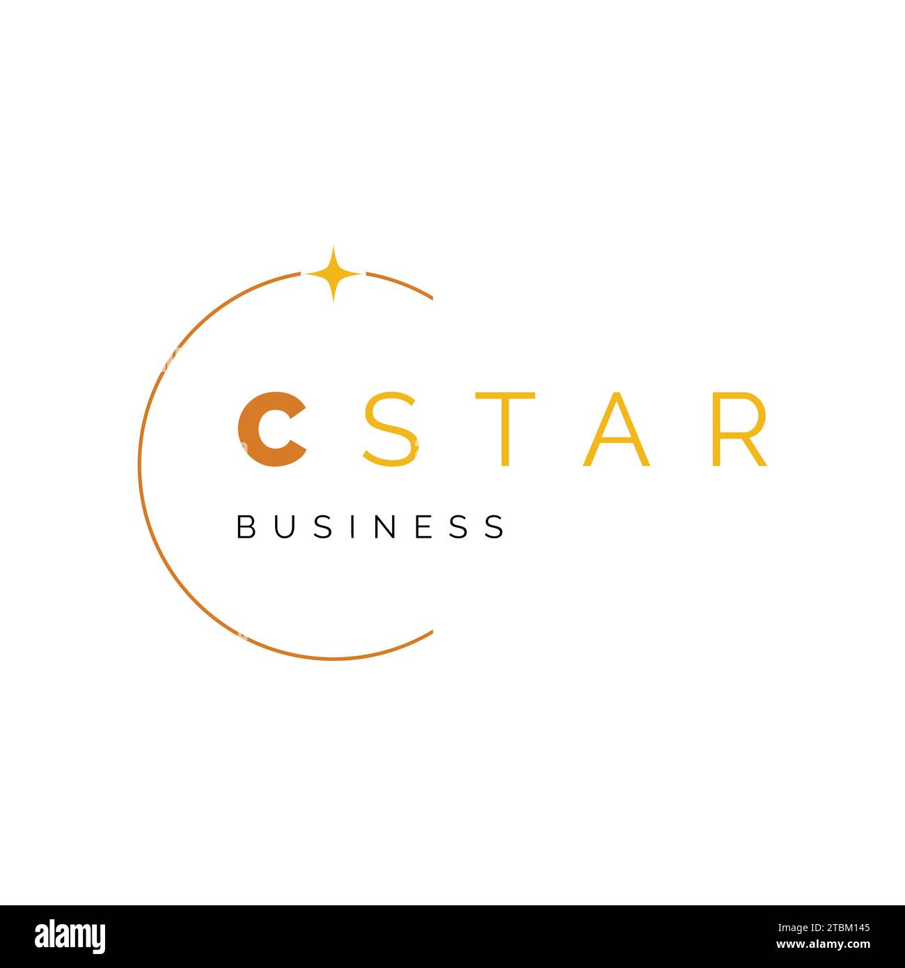 Initial Letter C Star Icon Logo Design Template Stock Vector