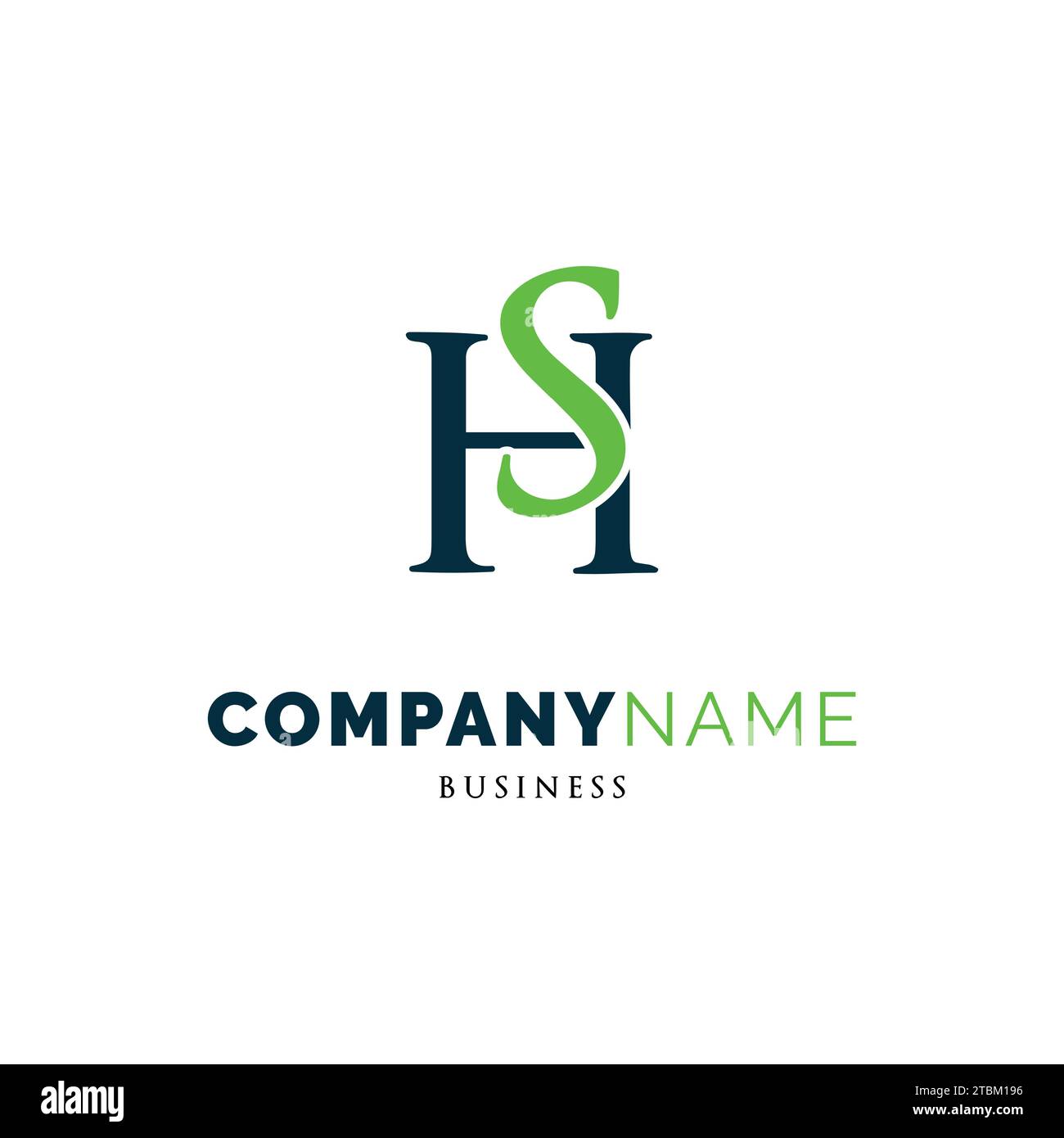 Initial Letter HS Icon Logo Design Template Stock Vector