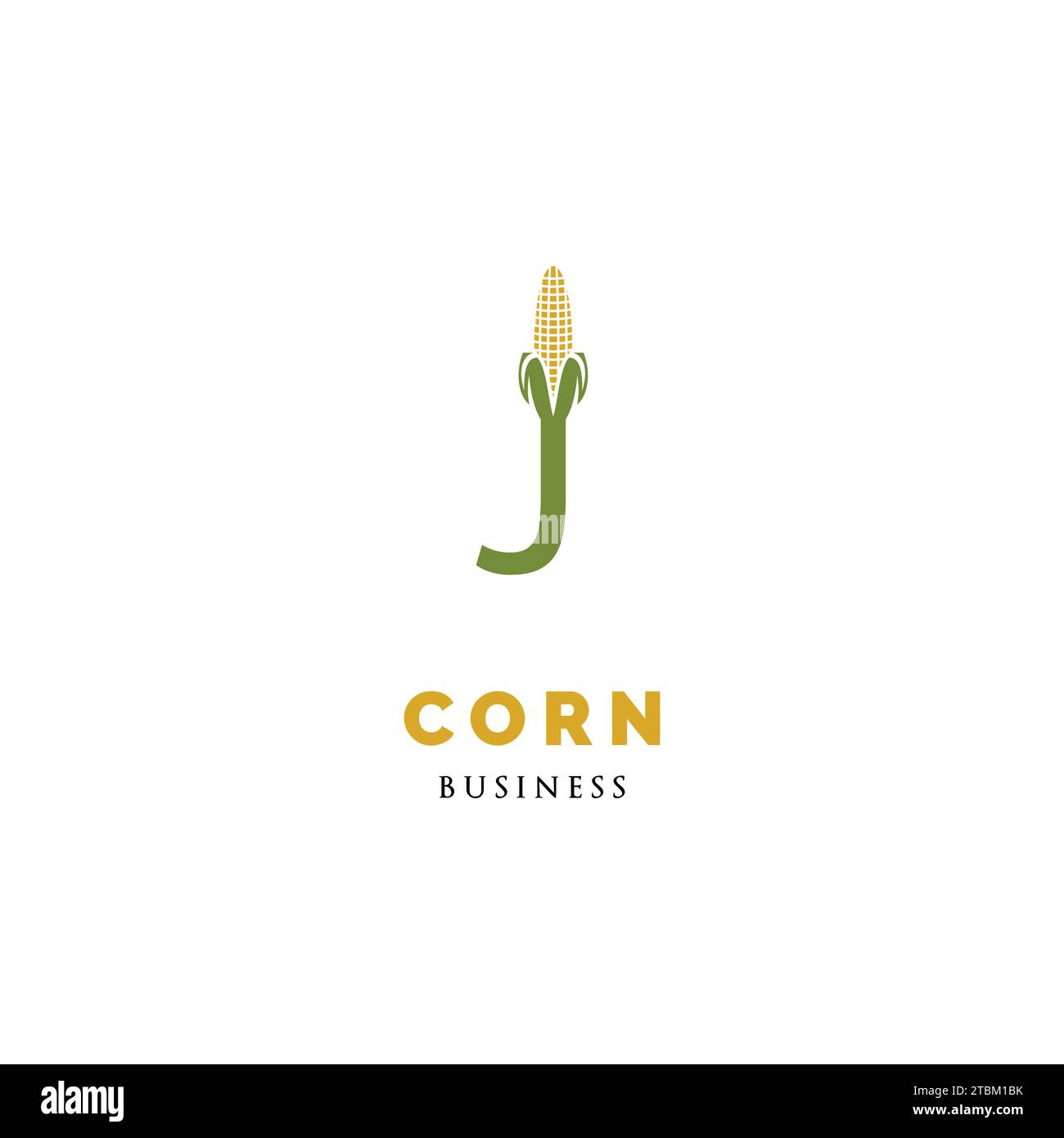 Initial Letter J Corn Icon Logo Design Template Stock Vector