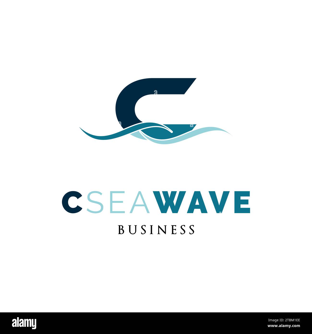 Initial Letter C Sea Wave Icon Logo Design Template Stock Vector Image ...
