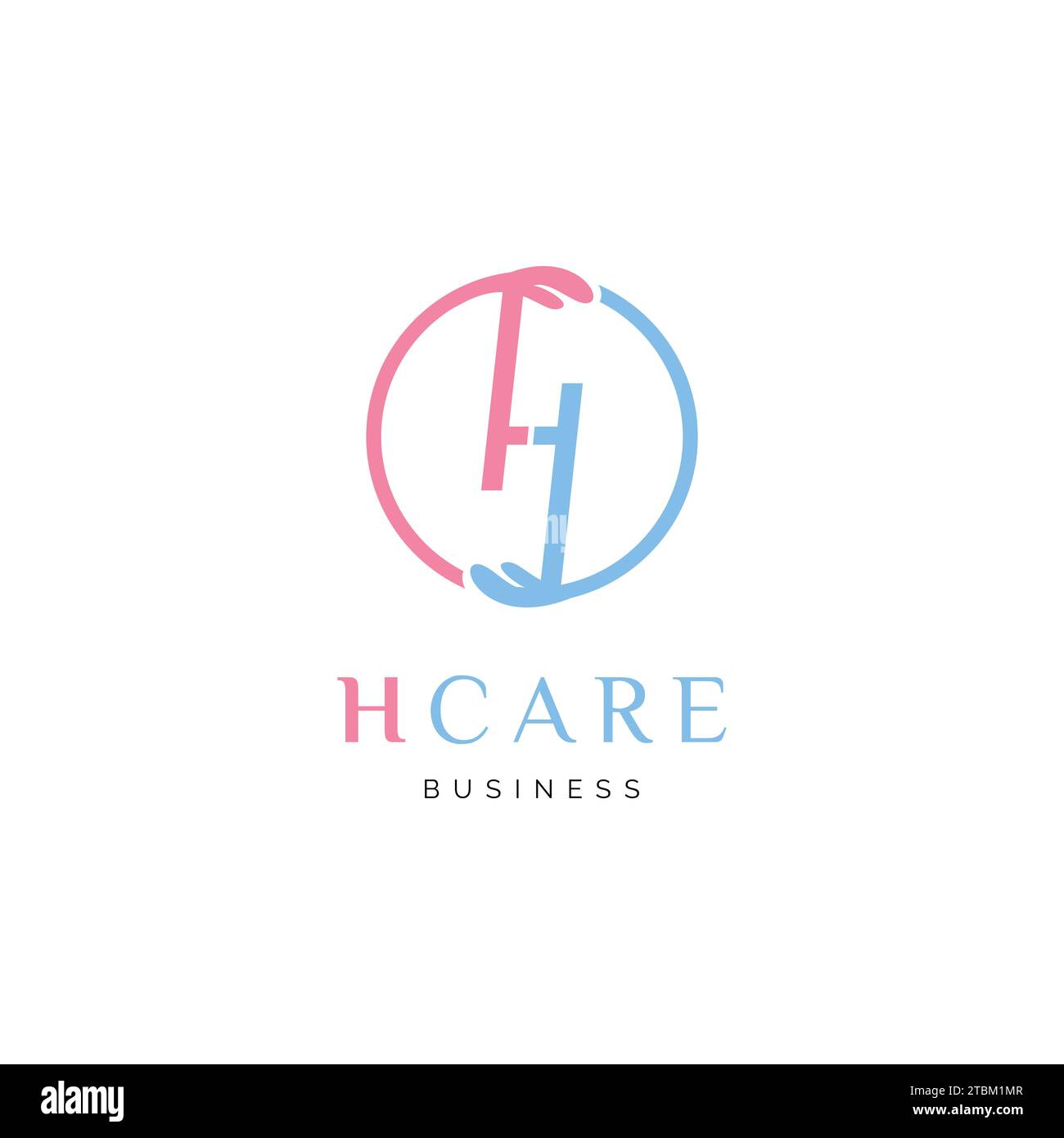 Initial Letter H Care Icon Logo Design Template Stock Vector