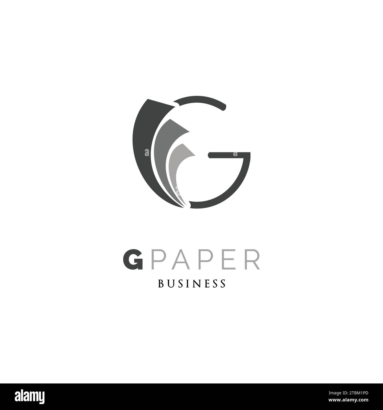 Initial Letter G Paper Icon Logo Design Template Stock Vector