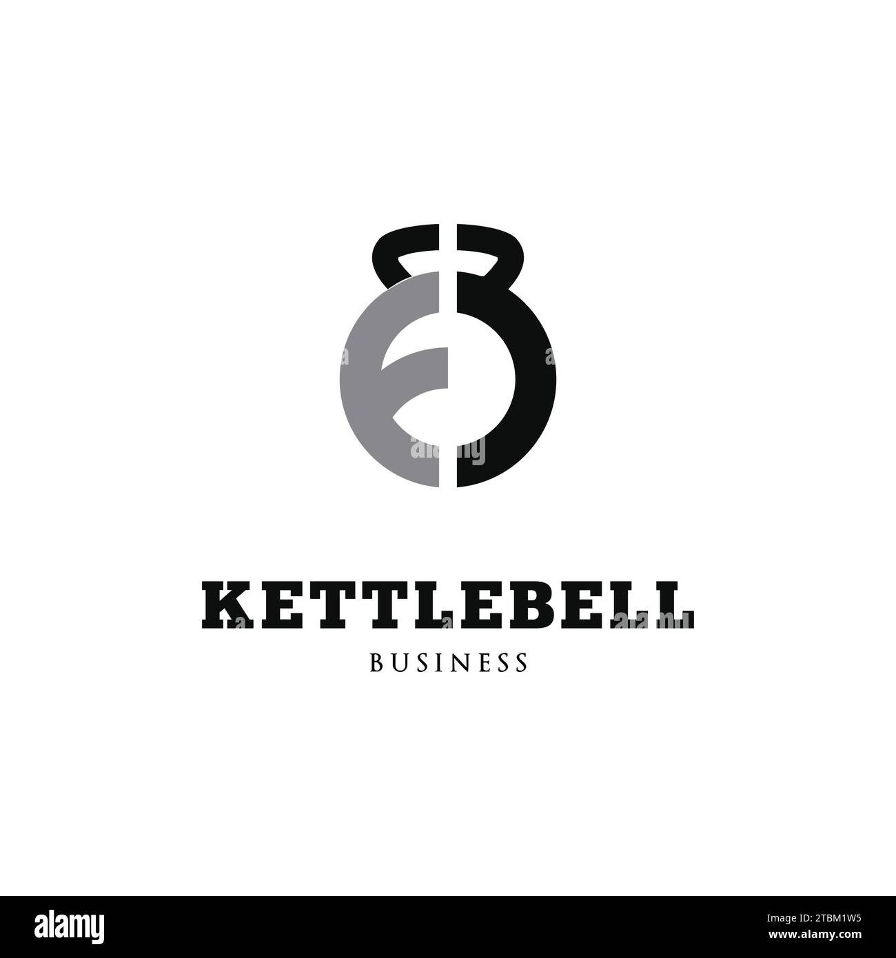 Initial Letter F Kettlebell Icon Logo Design Template Stock Vector
