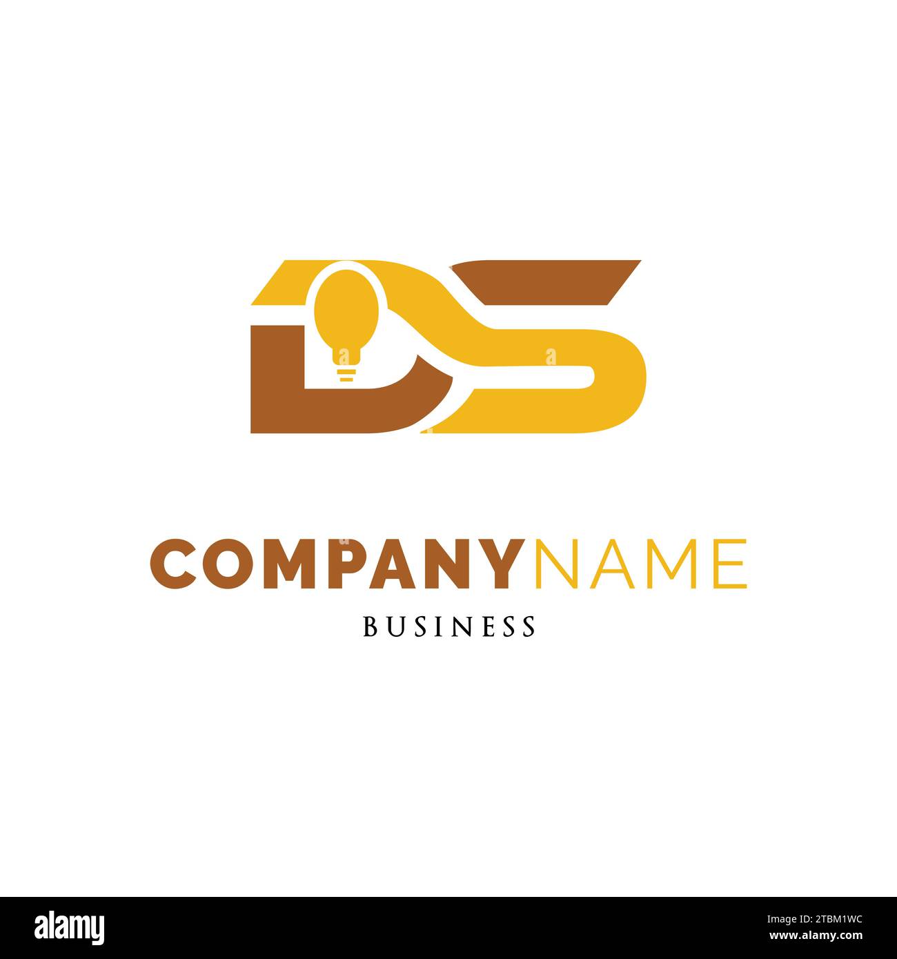 Initial Letter DS Bulb Icon Logo Design Template Stock Vector