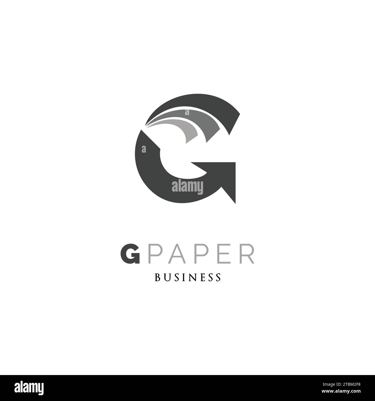 Initial Letter G Paper Icon Logo Design Template Stock Vector