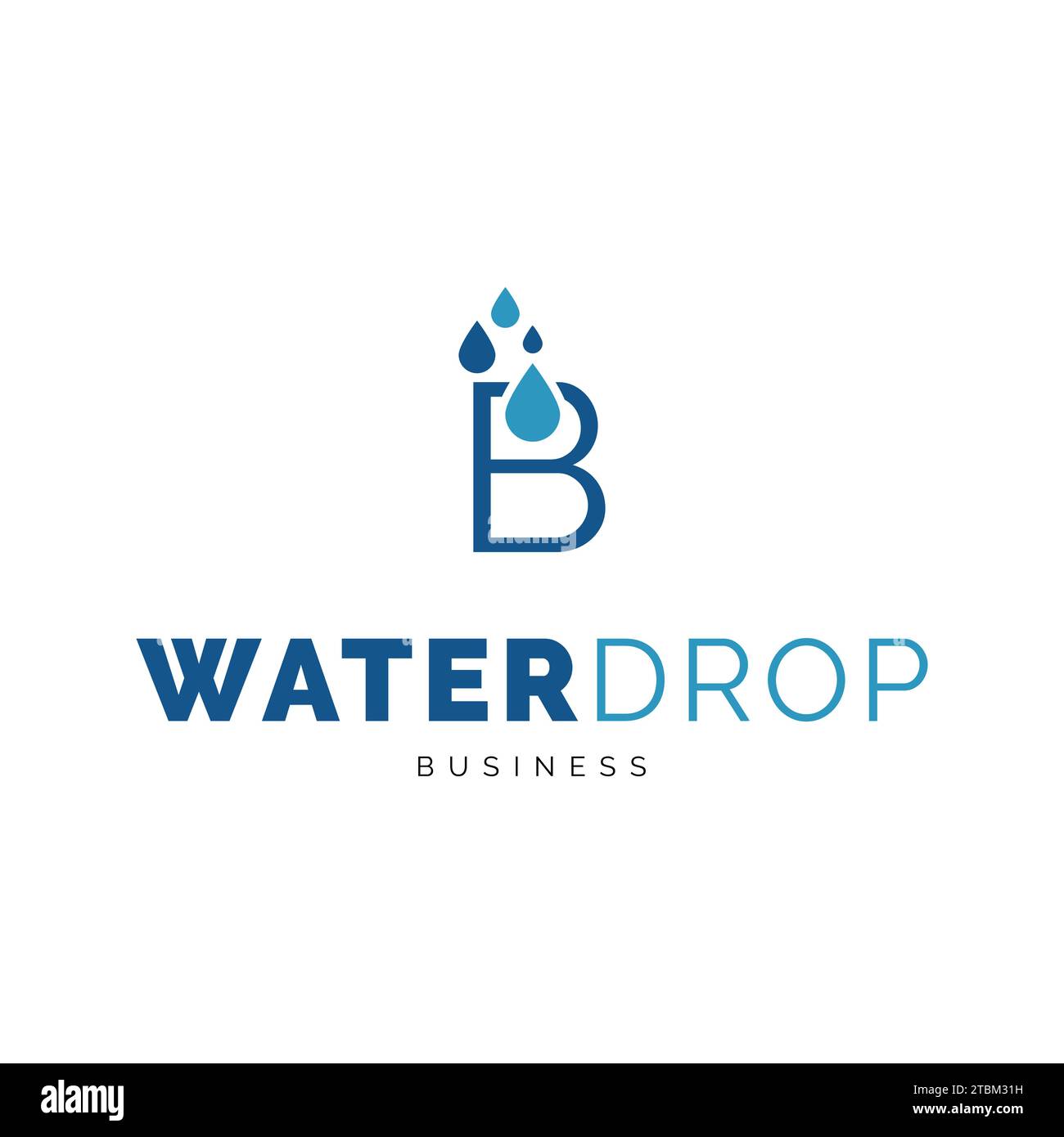 Water drop b logo hi-res stock photography and images - Alamy