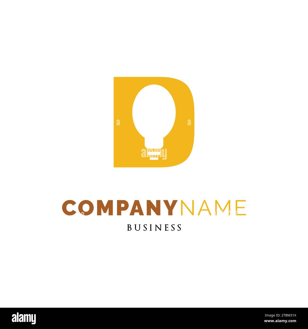 Initial Letter D Bulb Icon Logo Design Template Stock Vector
