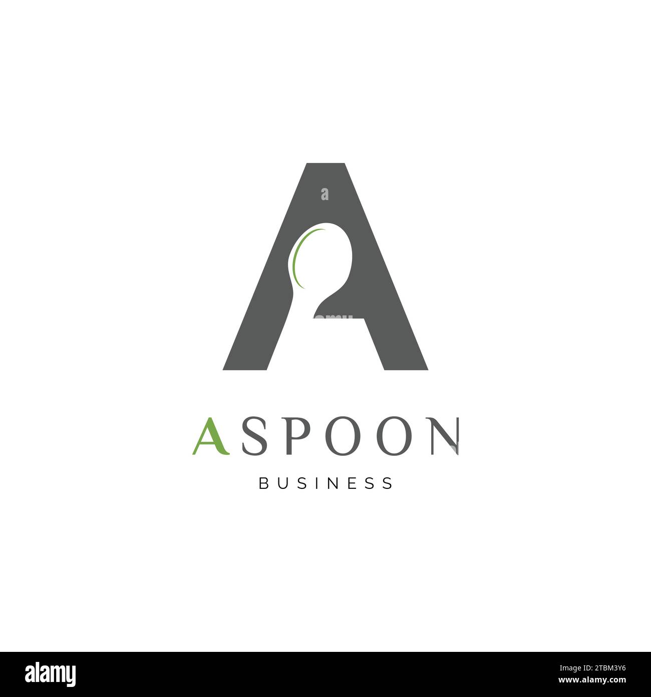 Initial Letter A Spoon or Restaurant Icon Logo Design Template Stock Vector