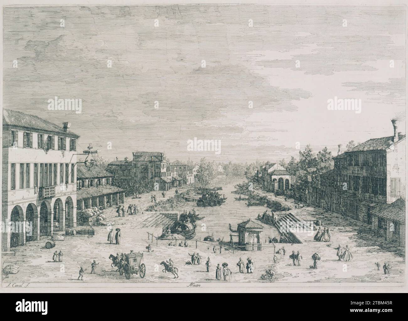 Mestre, 1741-1743. From Vedute, altere prese da luoghi altere ideate (Venice, circa 1744), plate 3. Stock Photo