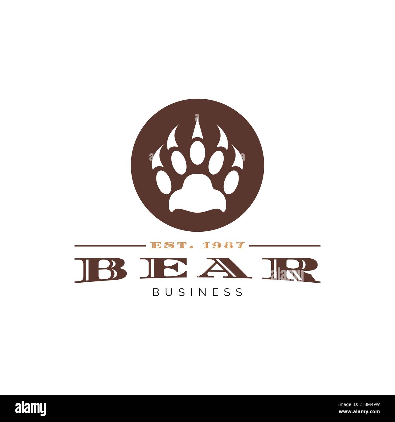Bear Claw Icon Logo Design Template Stock Vector