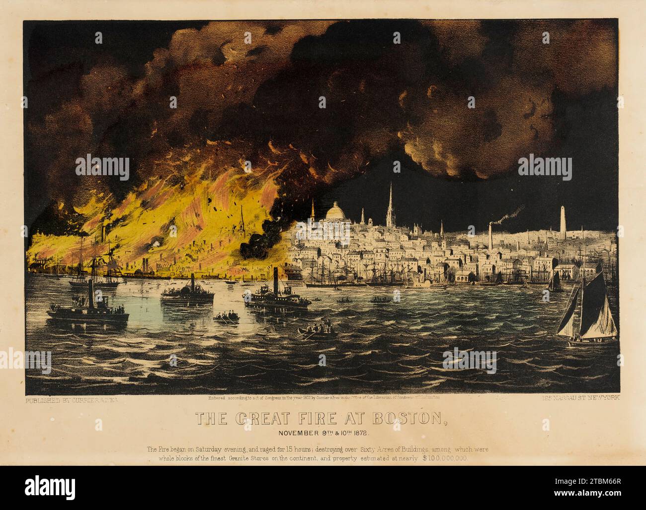 The Great Fire at Boston (image 1 of 2), 1872. Stock Photo