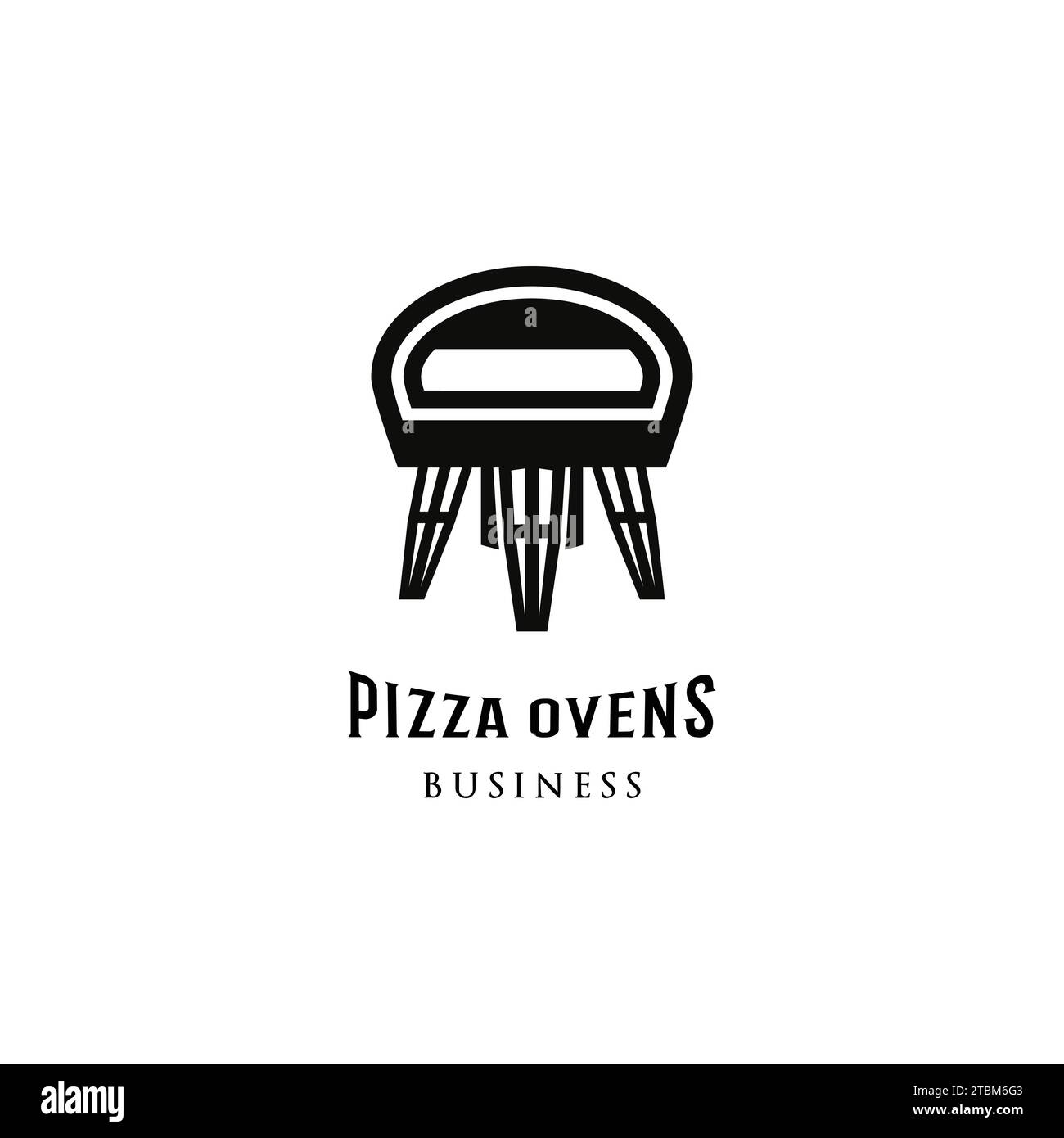 Electric Italian Pizza Ovens Icon Logo Design Template Stock Vector