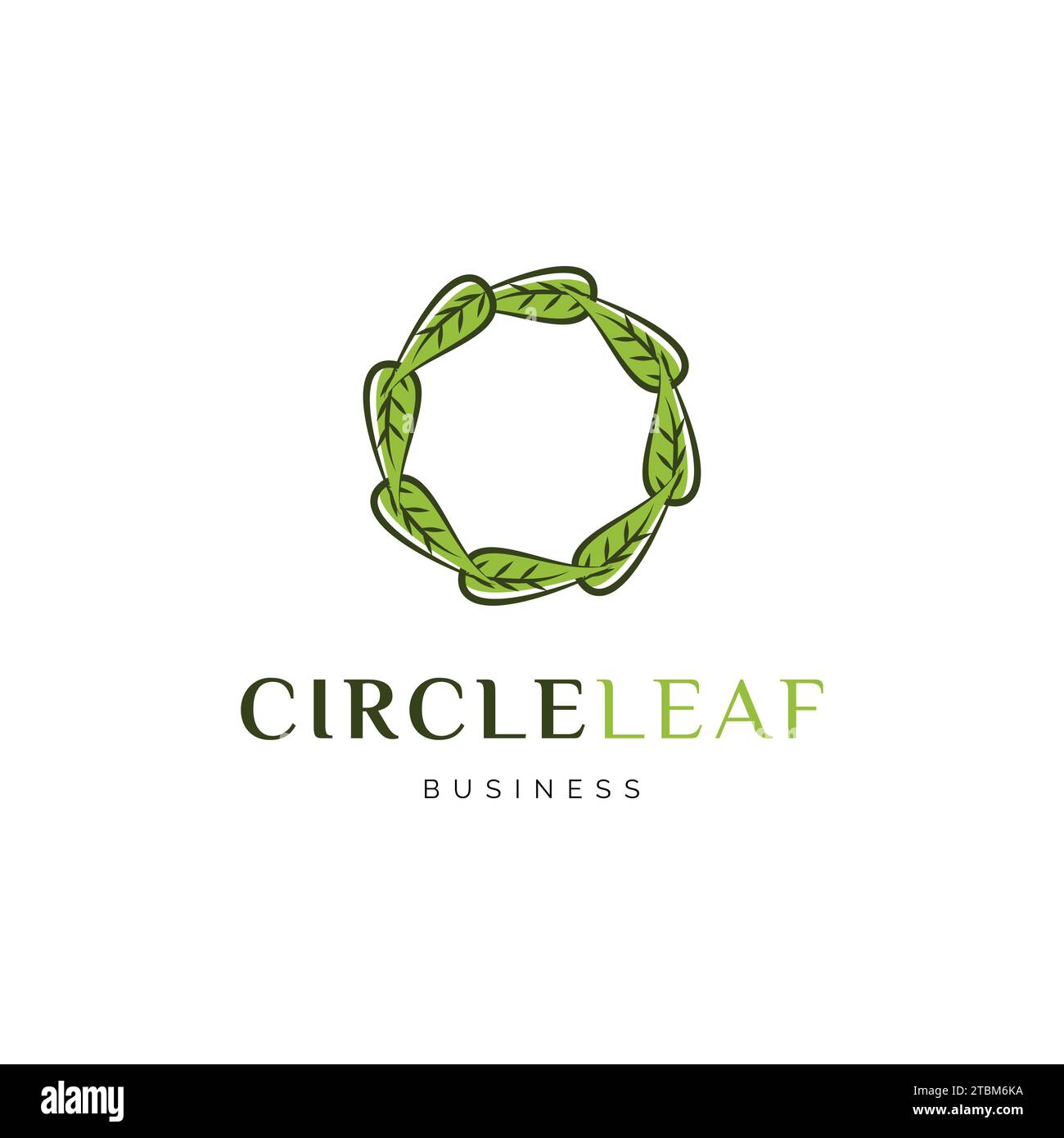 Circle Leaf Icon Logo Design Template Stock Vector