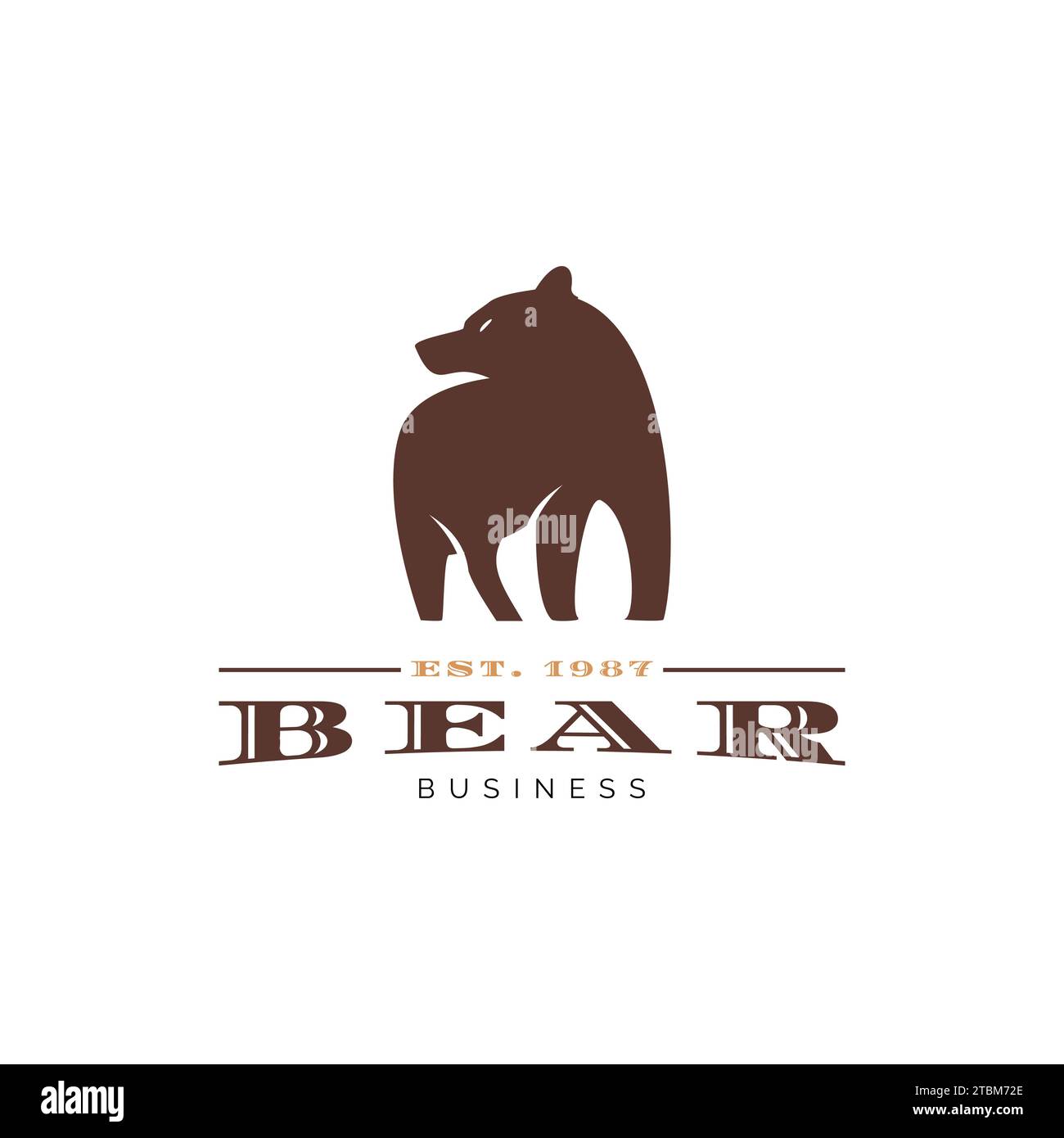 Bear Icon Logo Design Template Stock Vector