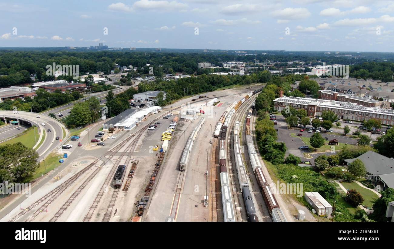 Freight Trains In Raleigh North Carolina Stock Photo Alamy