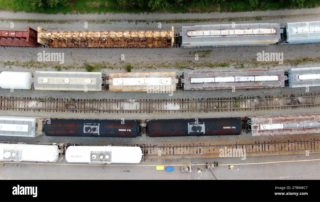 Freight Trains In Raleigh North Carolina Stock Photo