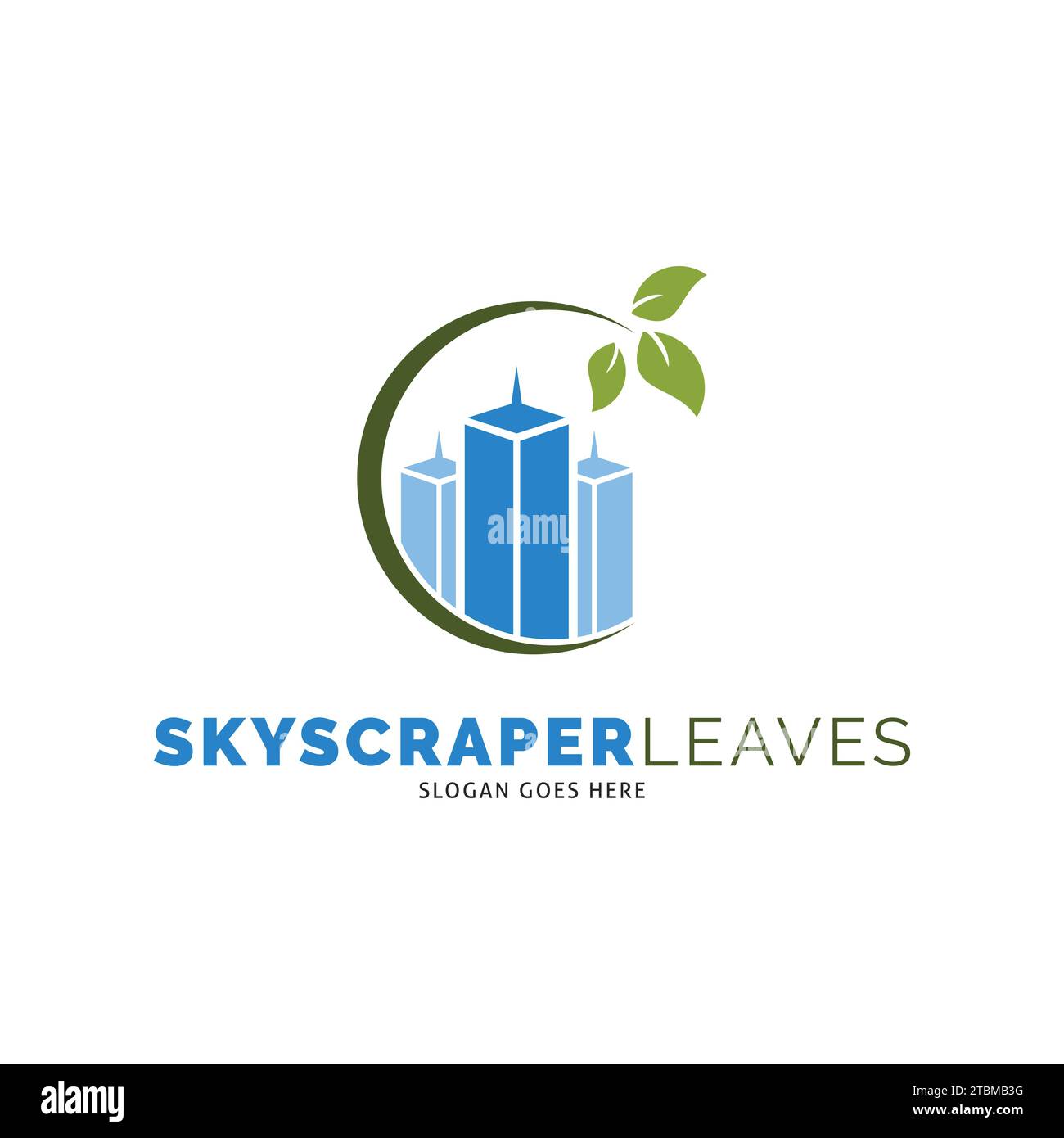 Skyscraper Leaves Icon Vector Logo Template Illustration Design Stock Vector