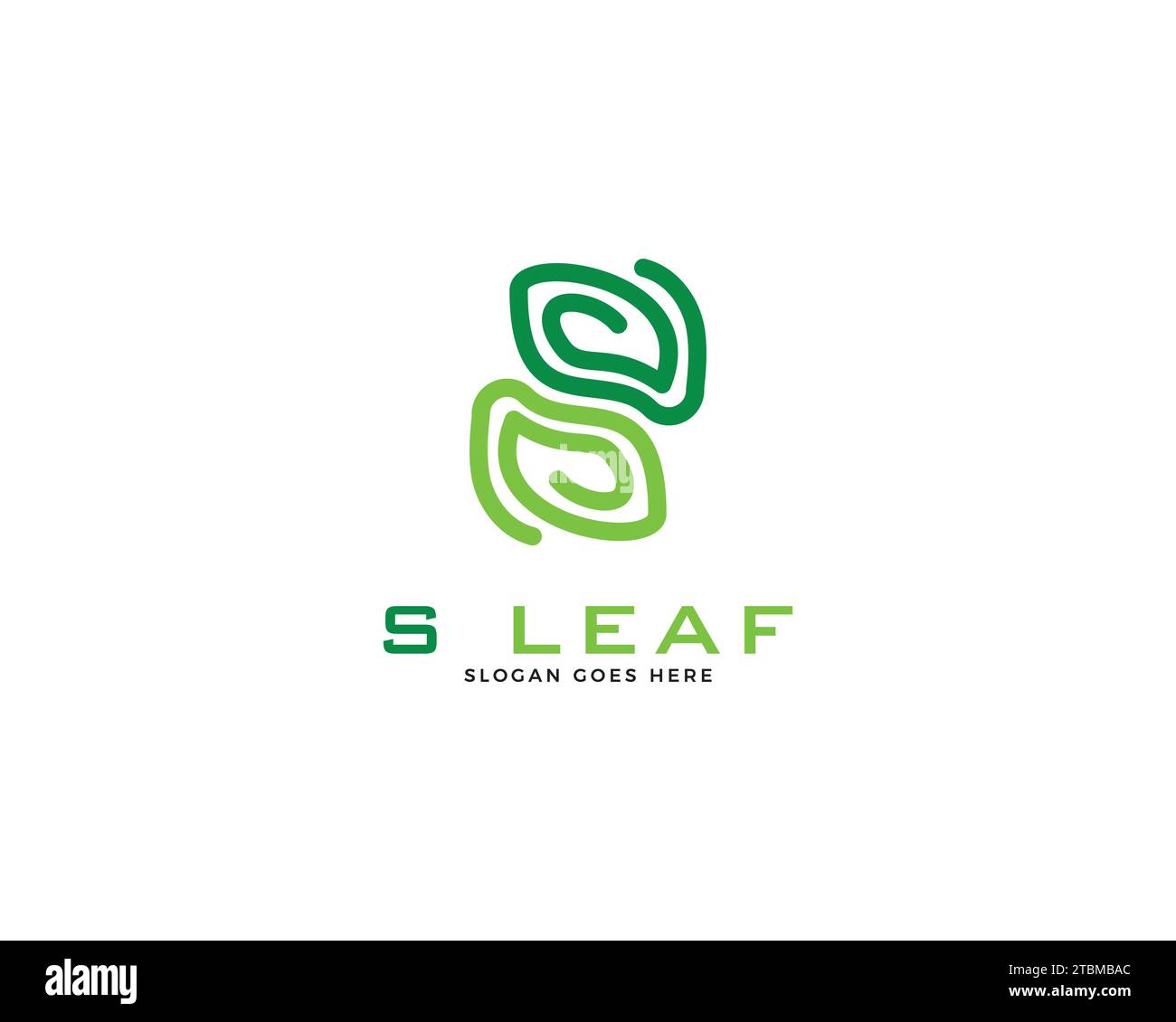Initial Letter S with Leaf Logo Stock Vector