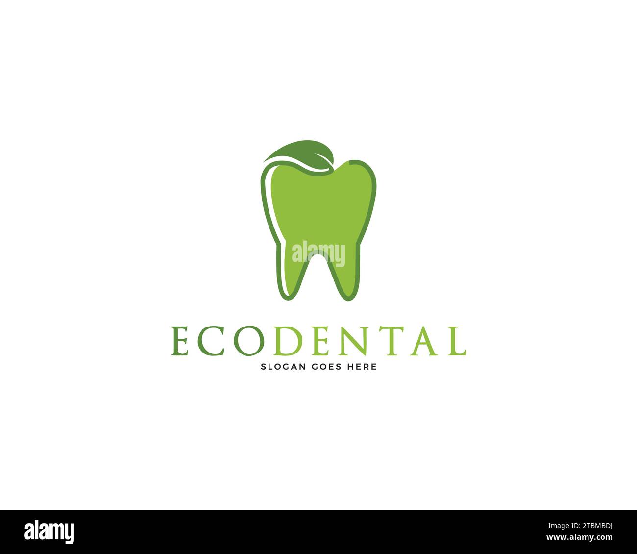 Nature Dental Leaf Logo Vector Icon Illustration Stock Vector