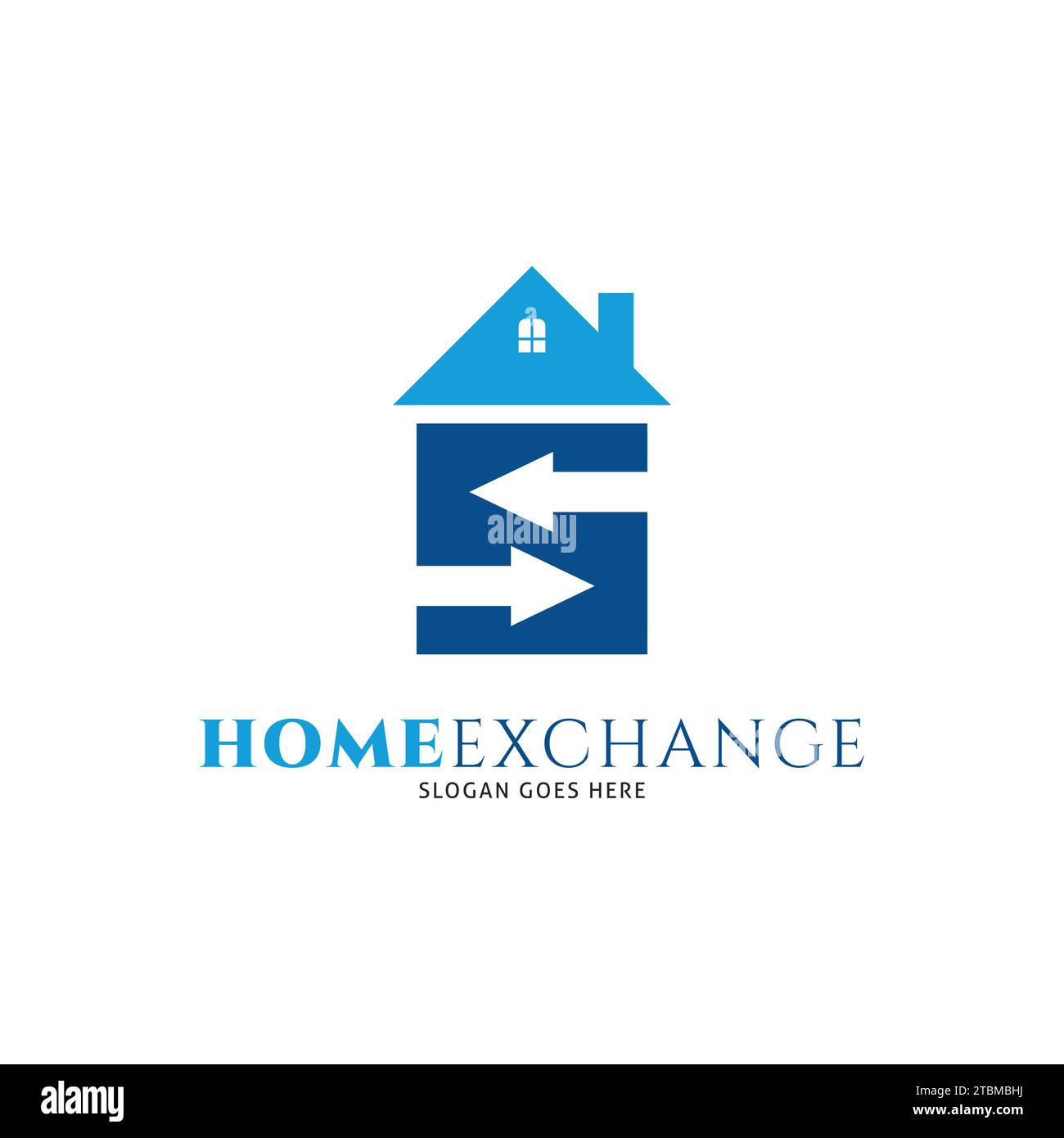 Home Exchange Icon Vector Logo Template Illustration Design Stock Vector