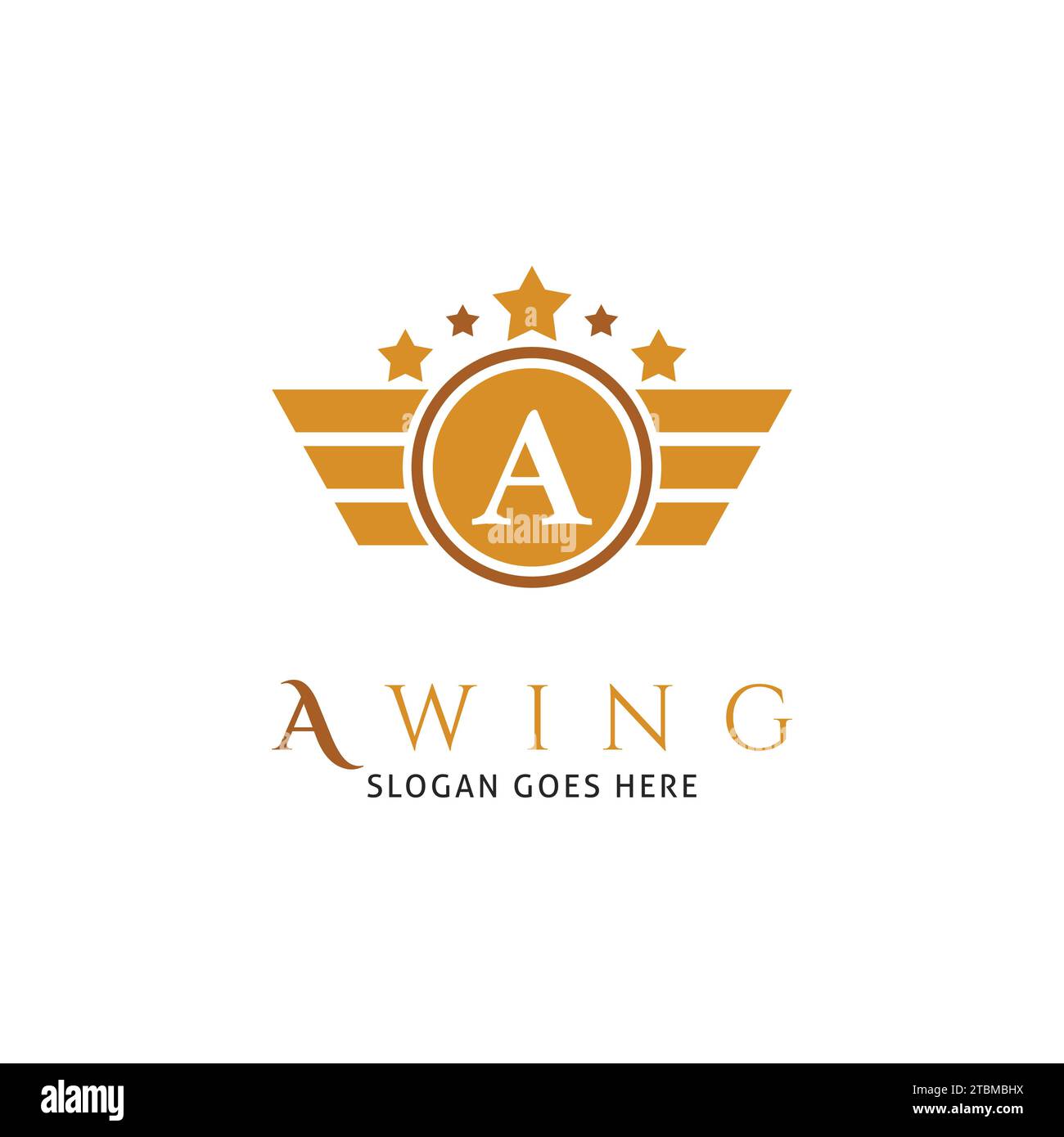Initial Letter A Wing Star Icon Vector Logo Template Illustration Design Stock Vector