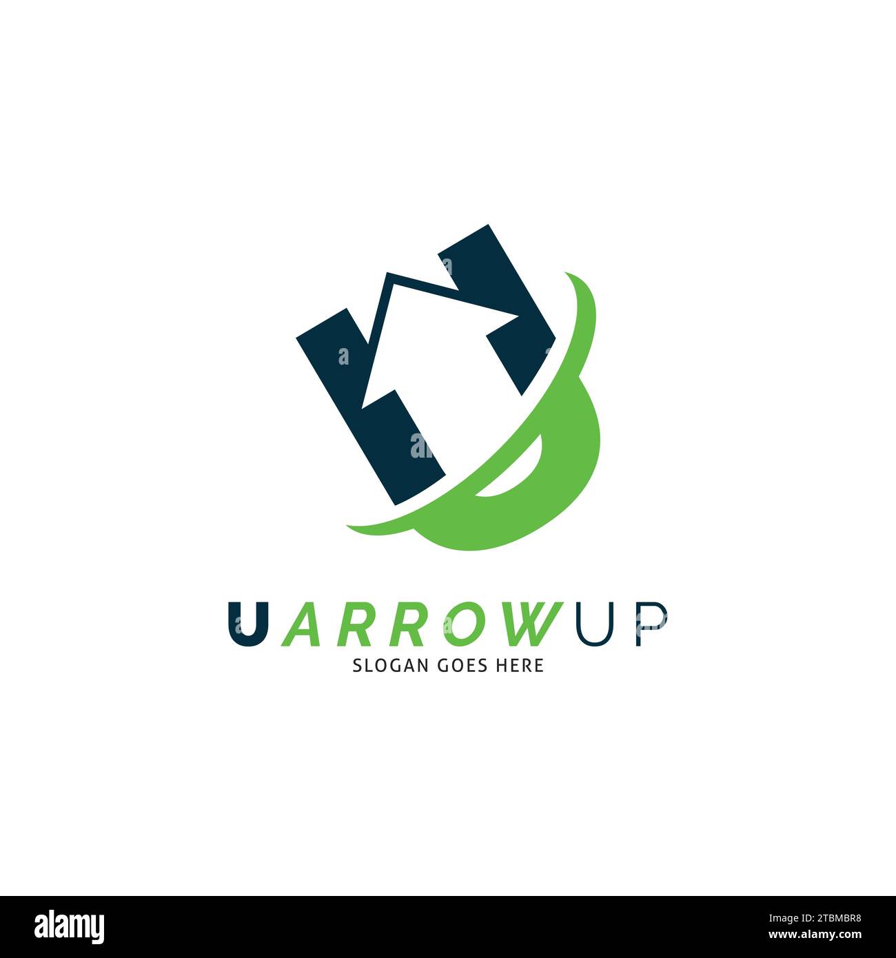 Initial Letter U Arrow Up Icon Vector Logo Template Illustration Design Stock Vector