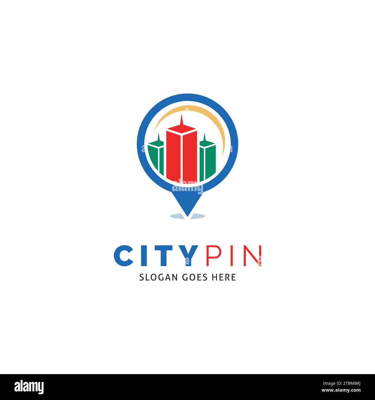 City Pin Icon Vector Logo Template Illustration Design Stock Vector