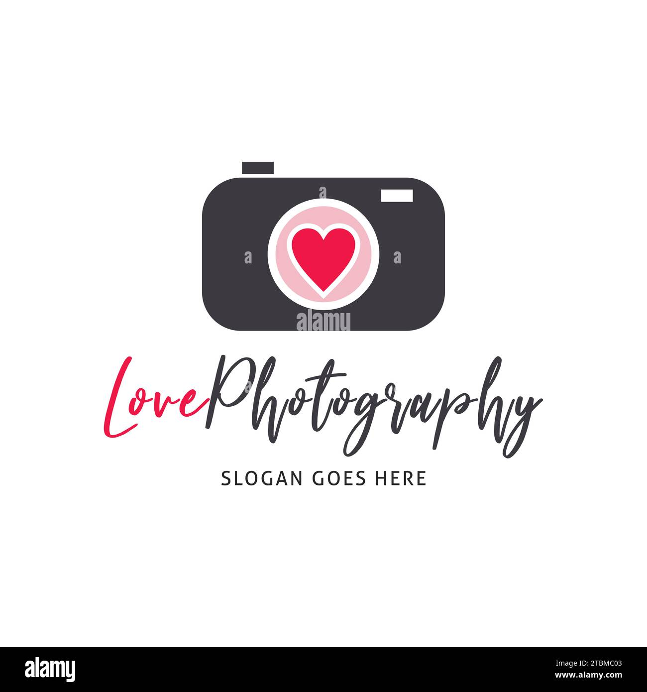 Love Photography Icon Vector Logo Template Illustration Design Stock Vector