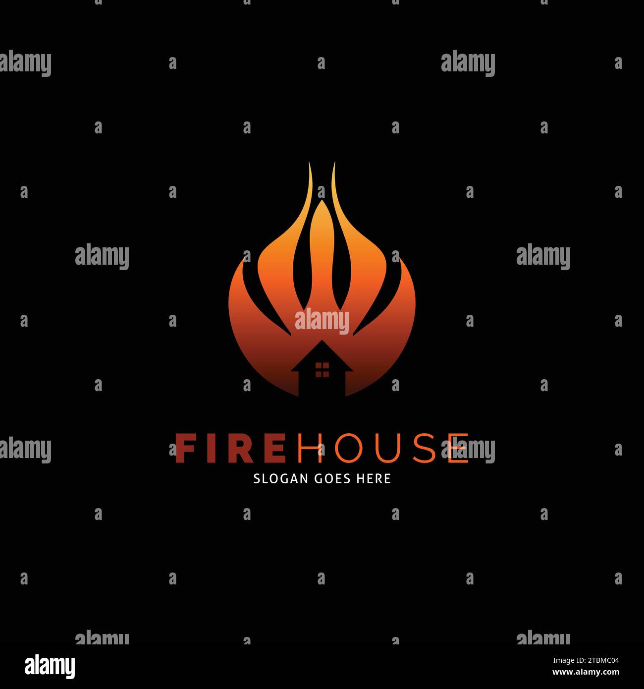 Fire House Icon Vector Logo Template Illustration Design Stock Vector