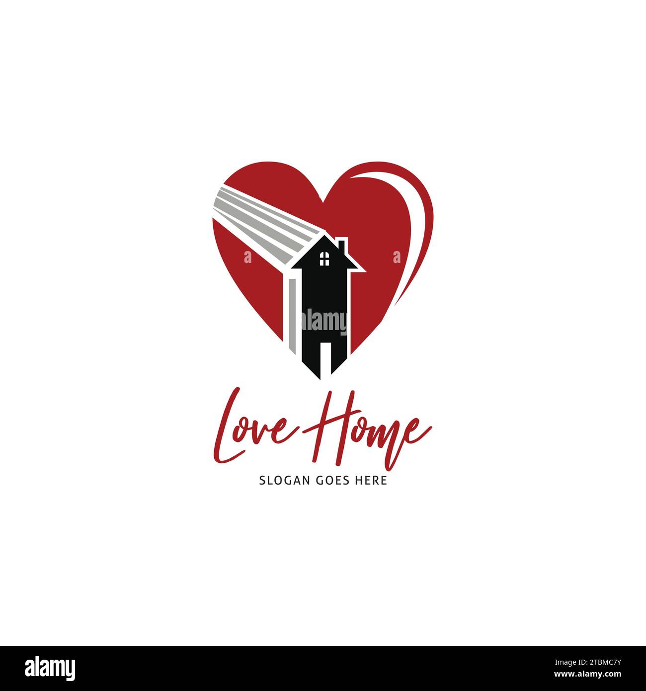 Love Home Icon Vector Logo Template Illustration Design Stock Vector