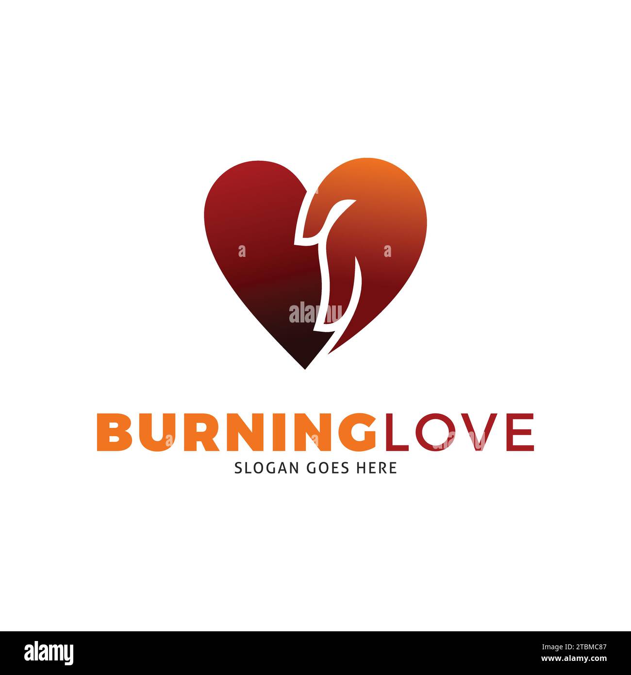 Burning Love Icon Vector Logo Template Illustration Design Stock Vector