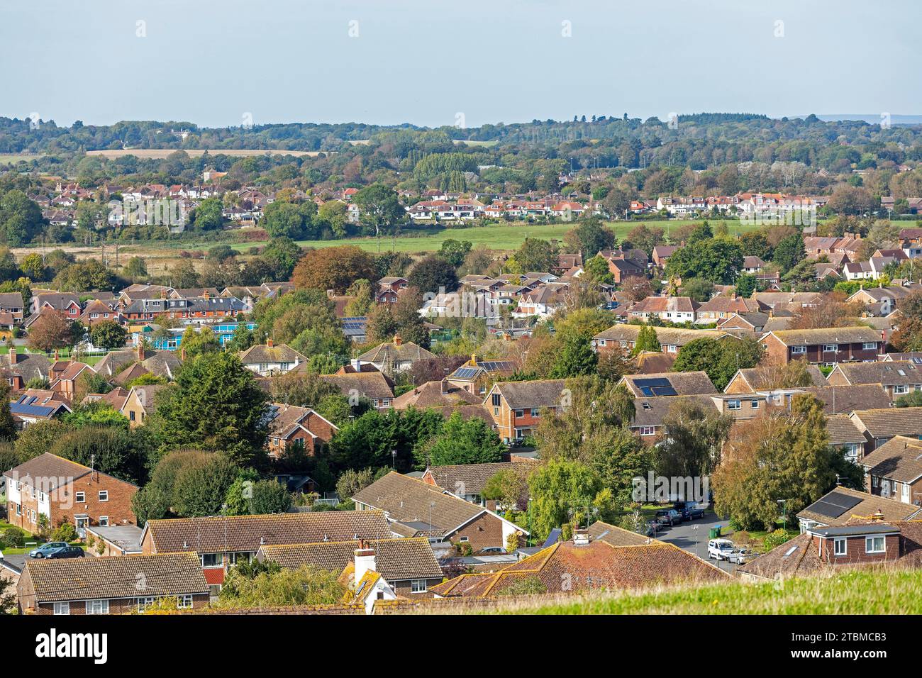 Houses, Upper Beeding, South Downs, West Sussex, England, United