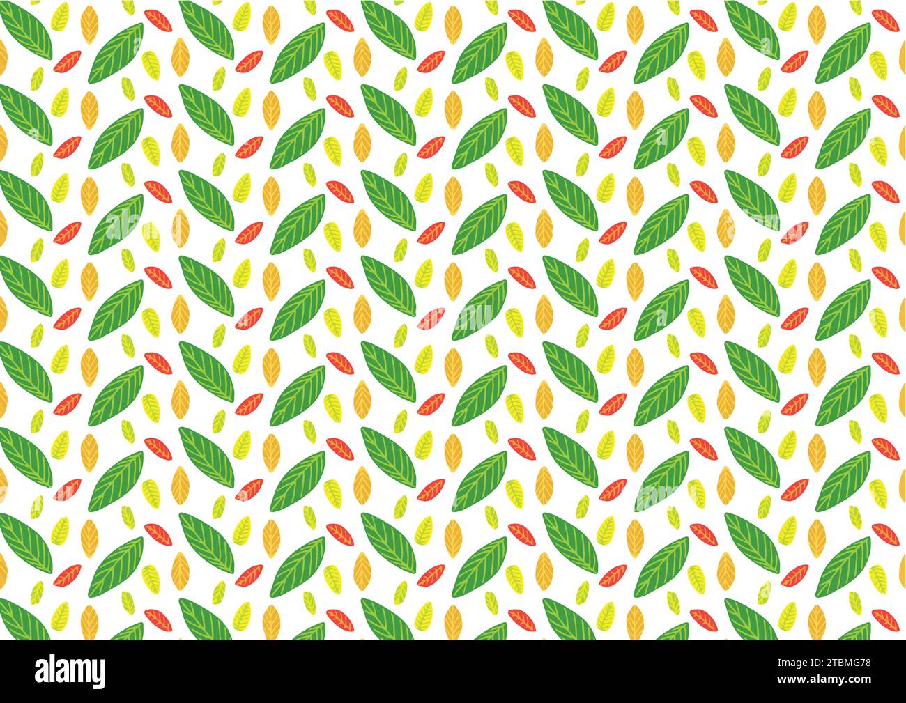 A seamless pattern of green leaves on a white background Stock Vector ...